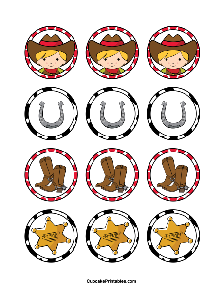 Free Printable Cowboy Cupcake Toppers