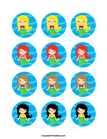Mermaid Cupcake Toppers