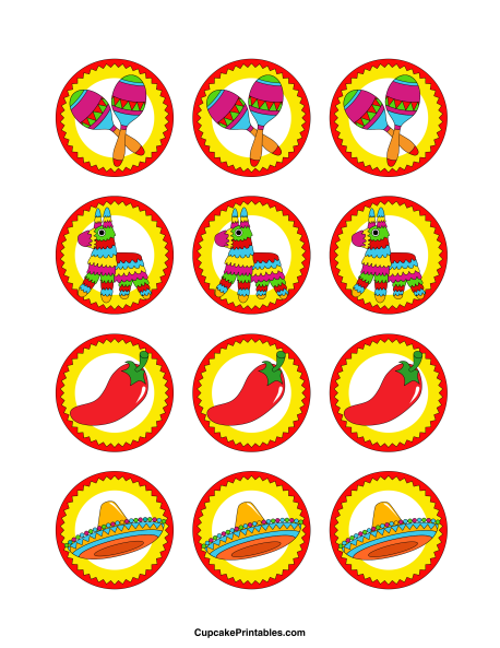 Cinco de Mayo Cupcake Toppers