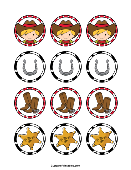 Cowboy Cupcake Toppers