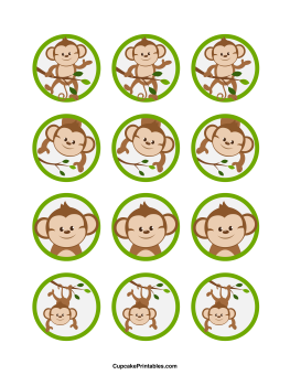 Monkey Cupcake Toppers