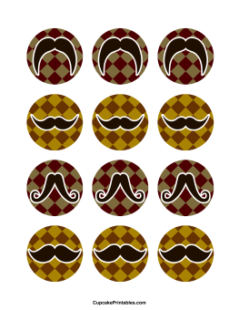 Mustache Cupcake Toppers