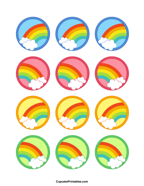 Rainbow Cupcake Toppers