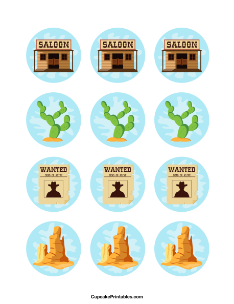 Western Cupcake Toppers